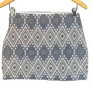 Mango Suit Collection Women's Blue Diamond Pattern Mini Skirt Size 2‎